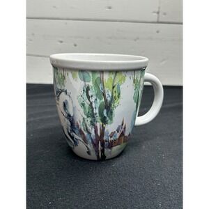 Godiva Chocolatier Lady Godiva Watercolor Horse Castle Ceramic Coffee Mug 4in